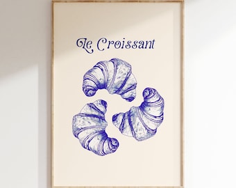 Croissant Print Patisserie Art Pastries Wall Art Croissant Wall Print Breakfast Club Cafe Decor Food Print For Kitchen Trendy Bakery Print