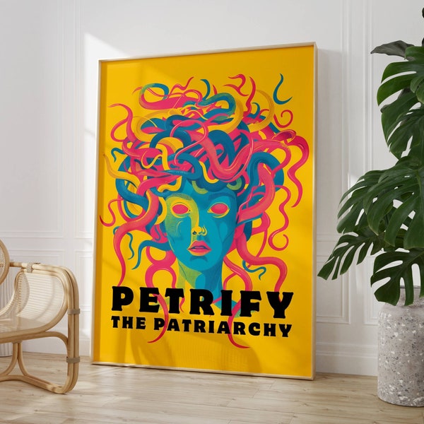 Petrify The Patriarchy Print Feminist Art Print Feminism Poster Smash The Patriarchy Medusa Painting Witchy Print Womans Rights Wall Art