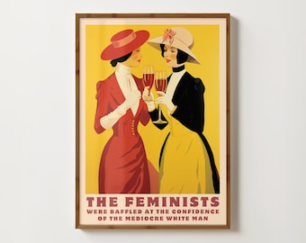 The Feminists Print Feminism Wall Art Funny Feminist Gift Yellow Wall Art Retro Feminist Poster Womens Rights Pro Choice Female Empowerment