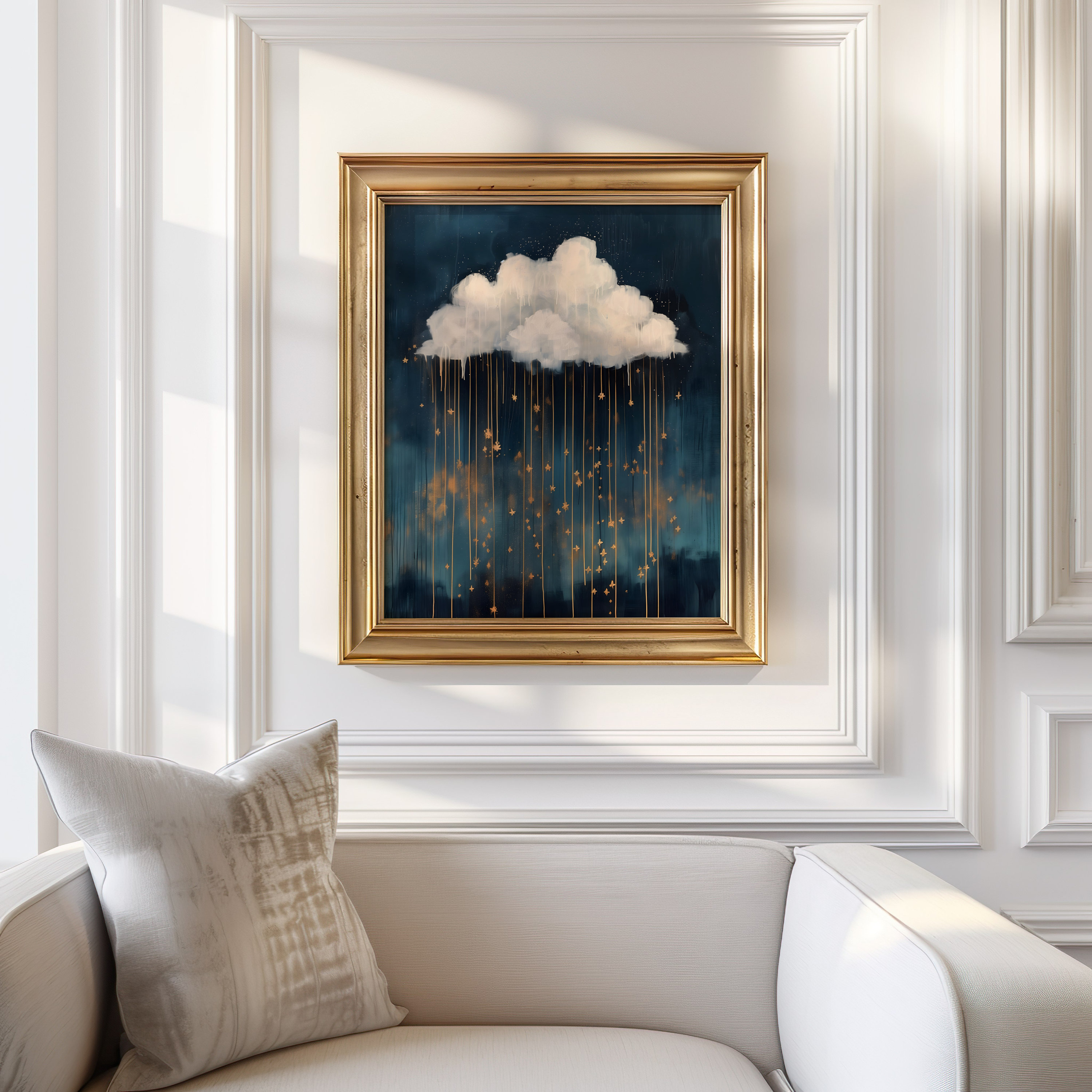 Moody Cloud Print Vintage Cloud Painting Night Sky Wall Art Trendy ...