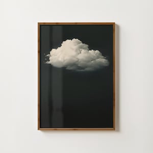 Impresión de nubes melancólicas, pintura minimalista de nubes, arte de pared de cielo nocturno, póster de nubes de moda, arte académico oscuro, decoración gótica antigua, impresiones góticas negras