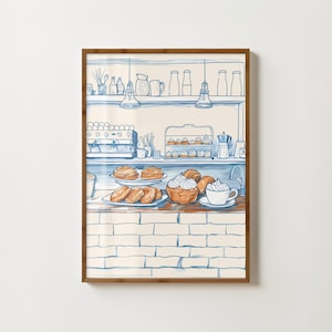 Patisserie Art Print Croissant Print Kitchen Wall Art Breakfast Club Patisserie Shop Decor Bakery Print Coffee Shop Poster Kitchen Print