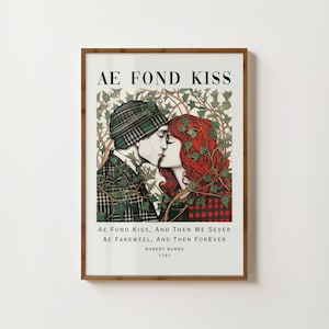 Scottish Art Prints, Robert Burns Wall Art, Scotland Wall Art, Ae Fond Kiss, Scottish Slang, Scotland Gifts, Robert Burns Poem, Scotland Art