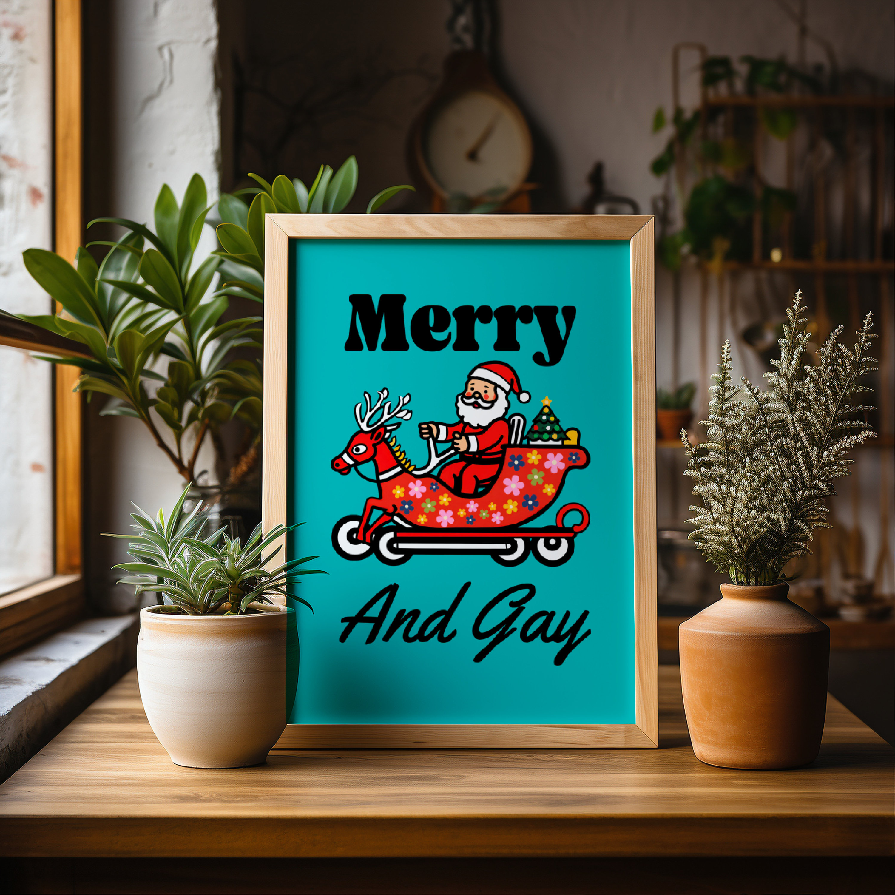Frohe und schwule Weihnachten Druck süße LGBTQ Malerei Gay Etsy.de