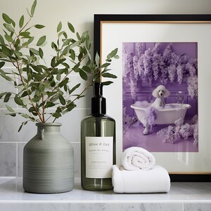 Poodle in Bath Print, Poodle Wall Art, Poodle Art Print, Fun Bathroom ...
