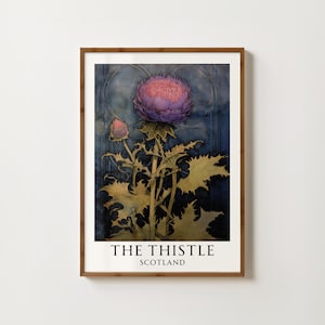 Impression de chardon, impression d&#39;art écossais, peinture d&#39;Ecosse, cadeaux écossais, chardon écossais, estampes botaniques, fleur d&#39;Ecosse, cadeaux d&#39;Ecosse