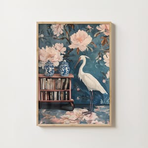 Blaues Buch Drucken Chinoiserie Wand Kunst Blumen Buch Poster Lesung Kunstdruck Buch Liebhaber Druck Bücherwurm Kunst Bücher Malerei Leseecke Dekor