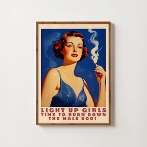 Retro Feminist Print Funny Feminist Art Feminism Poster Burn The Patriarchy Wall Art Feminist Gifts Girl Power Print Female Empowerment