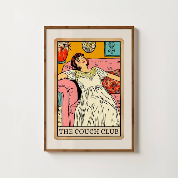 The Couch Club Tarot Card Print Homebody Wall Art Living Room Art