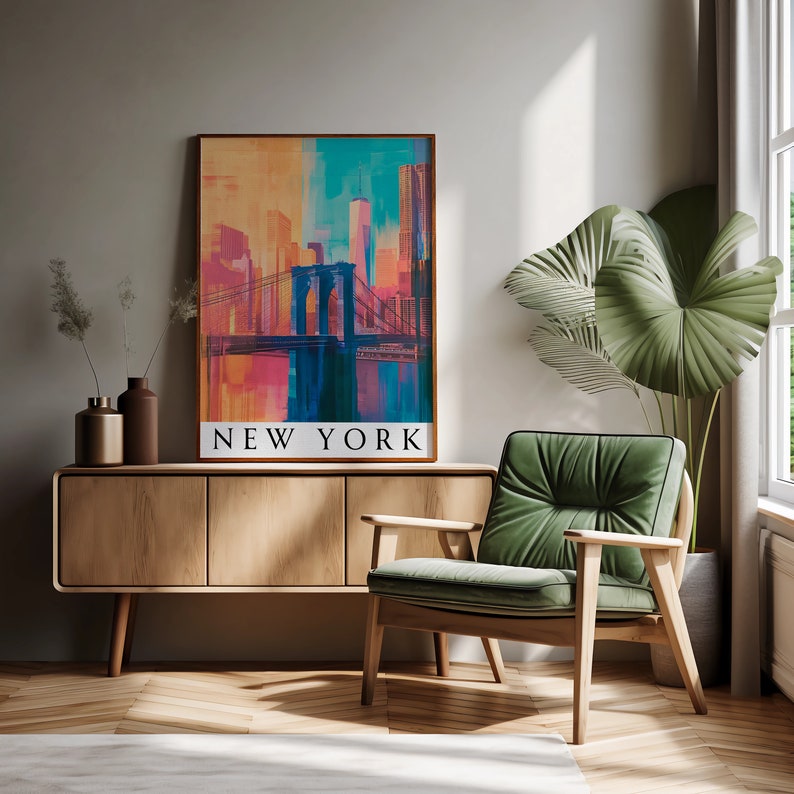 Impression Sur Toile New York 150x75cm - Paysage Urbain Moderne - Sans Cadre