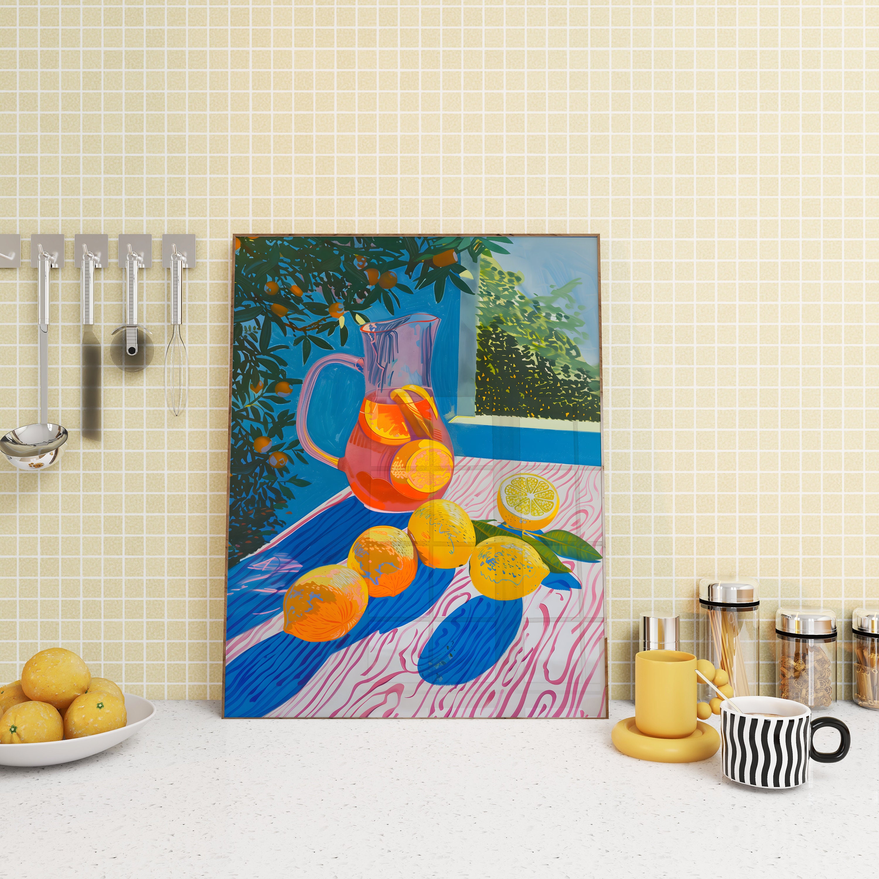 Jug and Lemons Still Life Painting Lemons Art Print Kitchen Wall Art ...
