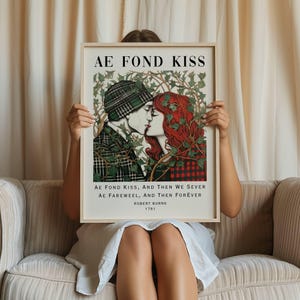 Scottish Art Prints, Robert Burns Wall Art, Scotland Wall Art, Ae Fond Kiss, Scottish Slang, Scotland Gifts, Robert Burns Poem, Scotland Art image 3