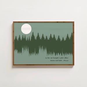 Forest Soundwave Art Song Lyric Print Custom Music Poster Wedding Anniversary Gift First Dance Song Print Romantic Gifts Birthday Wall Art