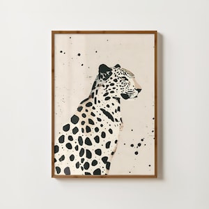 Minimal Cheetah Print Eclectic Cheetah Wall Art Preppy Leopard Poster ...