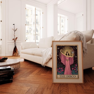 The Disco Tarot Card Print Disco Wall Art Disco Ball Print Tarot Poster Disco Decor Dancing Queen Gifts Disco Lover Gift Tarot Card Wall Art image 3