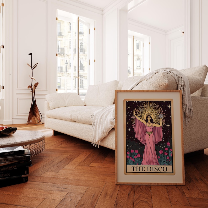 The Disco Tarot Card Print Disco Wall Art Disco Ball Print Tarot Poster Disco Decor Dancing Queen Gifts Disco Lover Gift Tarot Card Wall Art image 3