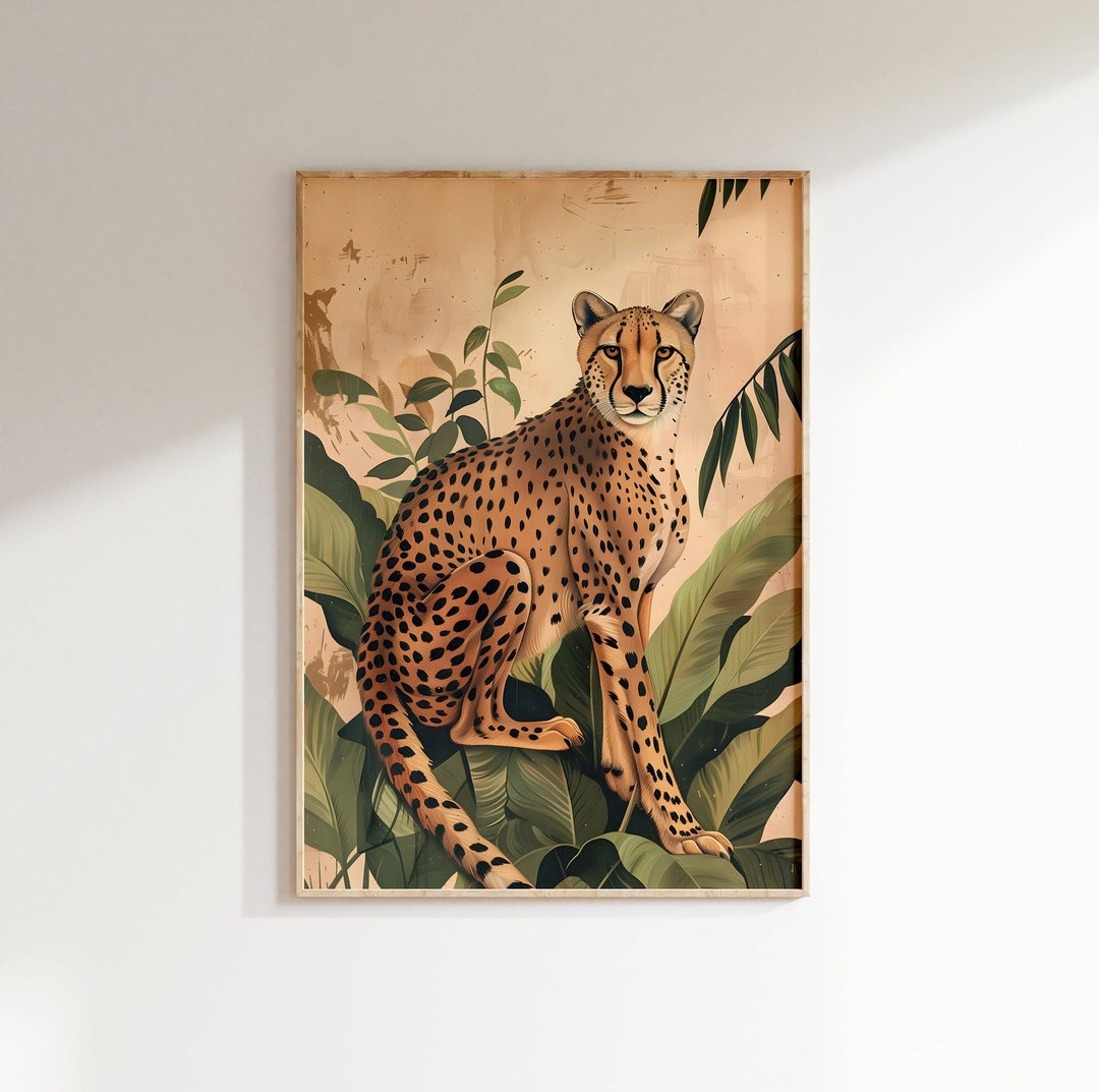 Cheetah Jungle Print Leopard Wall Art Tropical Decor Cheetah Print ...