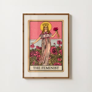 The Feminist Print Tarot-Karte Feministisches Poster Witchy Prints Feministische Geschenke Frauenrechte Print Spirituelle Wandkunst Brennen Sie das Patriarchat Kunst