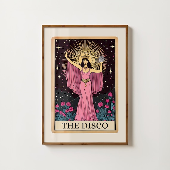 The Disco Tarot Card Print Disco Wall Art Disco Ball Print Tarot Poster Disco Decor Dancing Queen Gifts Disco Lover Gift Tarot Card Wall Art
