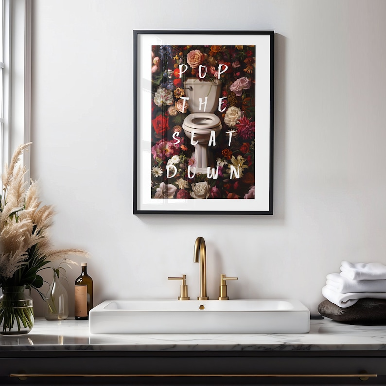 Lot de 6 toiles murales tendance pour salle de bain - Noir et blanc, rose, glamour - Affiches Lot de 6 toiles murales tendance pour salle de bain - Noir et blanc, rose, glamour - Affiches