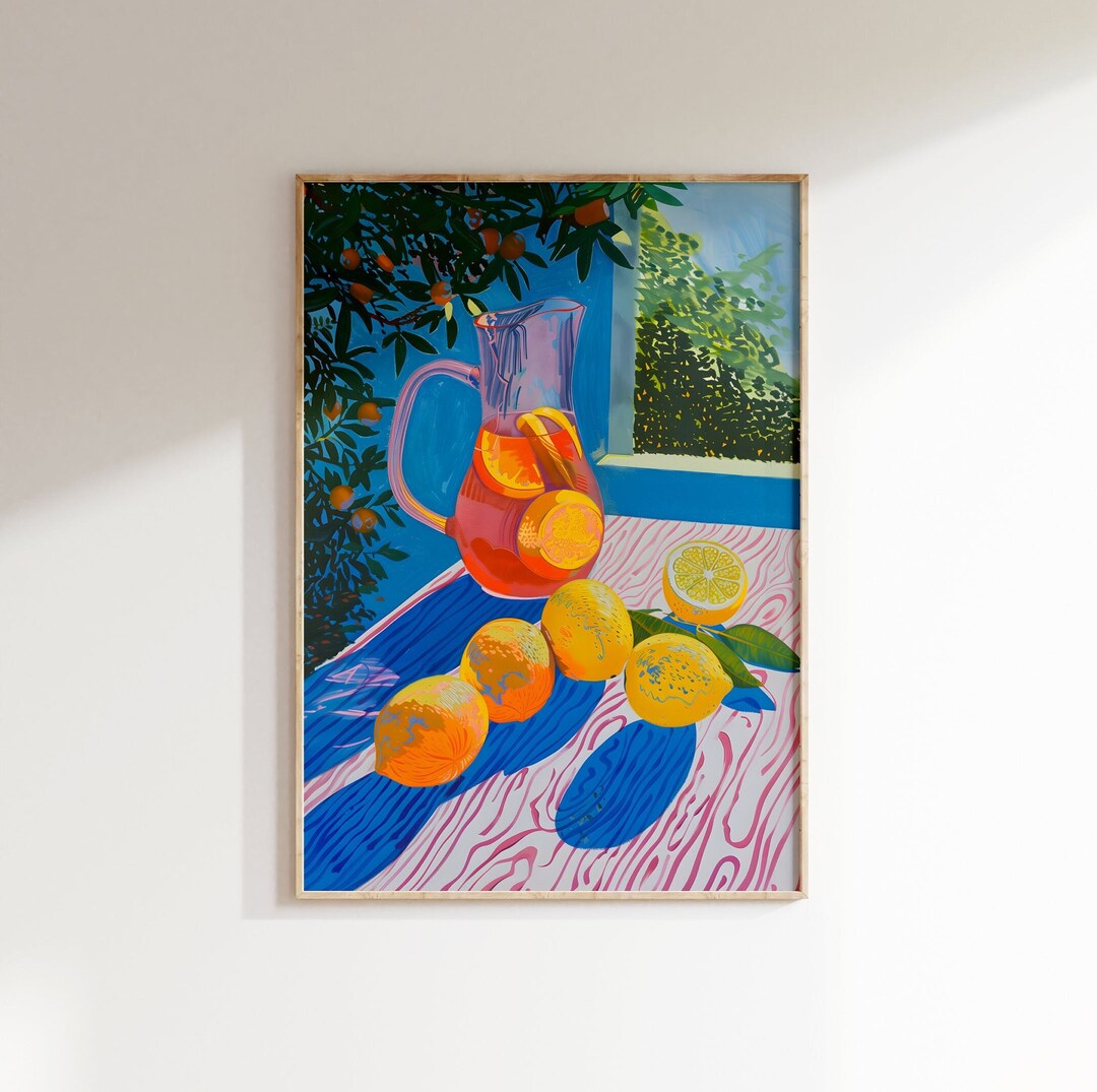 Jug and Lemons Still Life Painting Lemons Art Print Kitchen Wall Art ...
