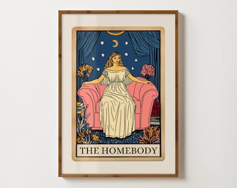 Homebody Tarot Card Print Tarot Wall Art Homebody Club Print Living Room Decor Tarot Poster Homebody Gift Feminist Print Best Friend Gift
