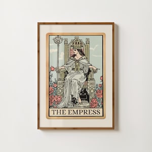 Impresión de la carta del Tarot de la Emperatriz, arte espiritual, arte de pared del Tarot, impresiones de brujas, decoración de brujas, póster femenino divino, pintura mística, impresiones feministas
