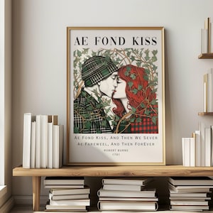 Scottish Art Prints, Robert Burns Wall Art, Scotland Wall Art, Ae Fond Kiss, Scottish Slang, Scotland Gifts, Robert Burns Poem, Scotland Art image 4