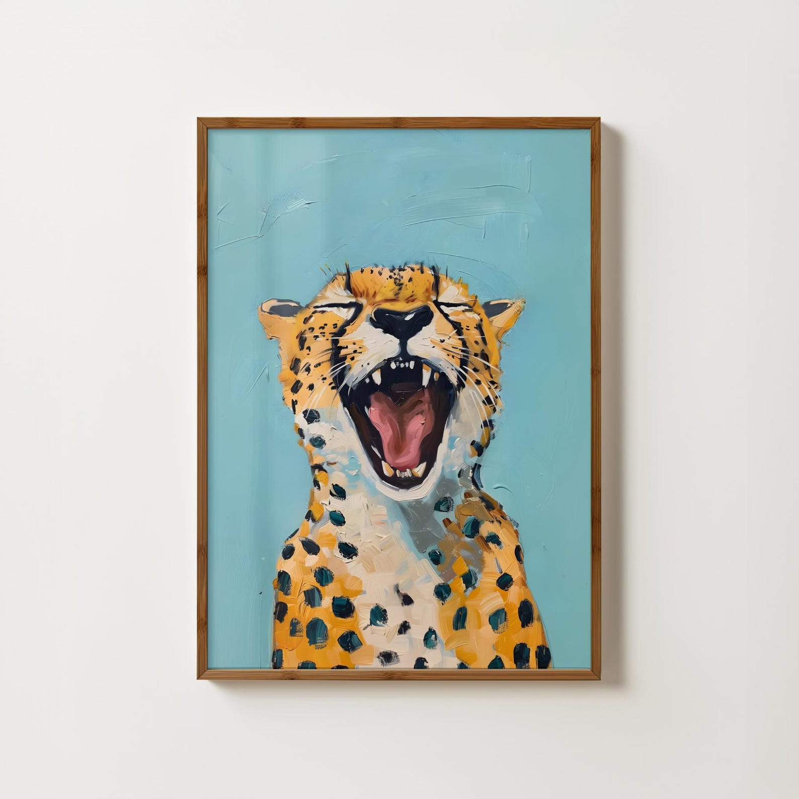 Blue Cheetah Print Eclectic Cheetah Wall Art Preppy Leopard Poster ...