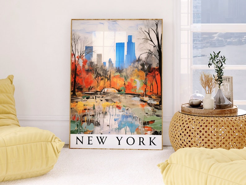 Tableau Déco New York Sur Toile Intissé - Impression Grand Format, Neuf Sous Emballage
