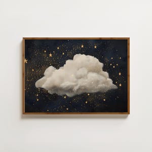 Sternenklare Wolke Druck Vintage Wolke Gemälde Nachthimmel Wand Kunst Trendige Wolke Poster Dark Academia Kunst Gothic Dekor Celestial Prints