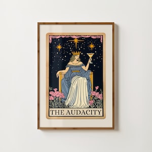 Die Kühnheit Tarot-Karte Druck Lustige Tarot-Karte Wand-Kunst Witchy Prints Lustige feministische Kunst Wohnheim Raumdekor Feministische Drucke Lustiges Zitat-Plakat