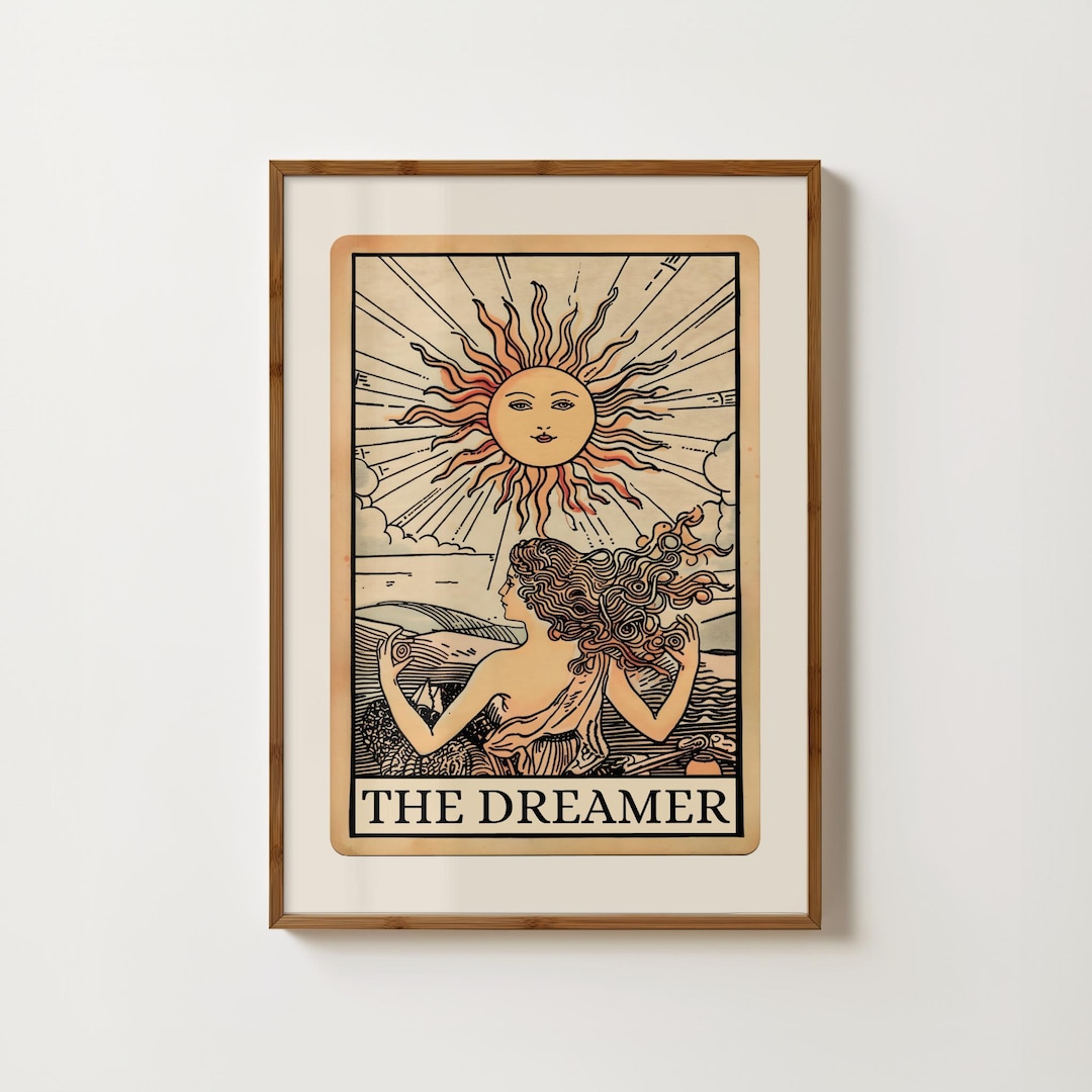 The Dreamer Tarot Card Print Spiritual Art Boho Decor Divine