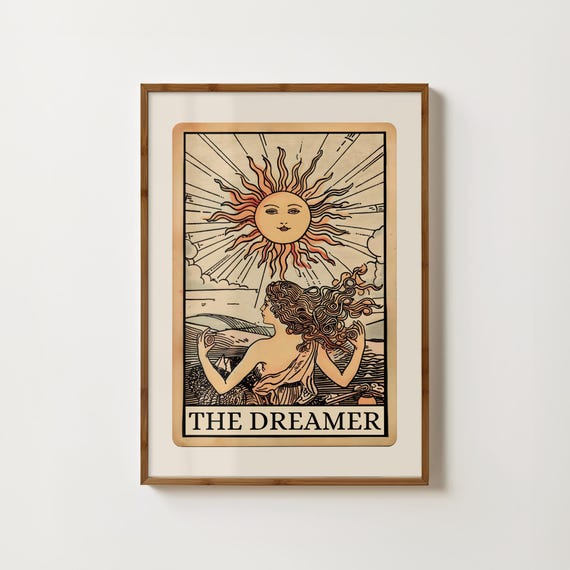 The Dreamer Tarot Card Print Spiritual Art Boho Decor Divine