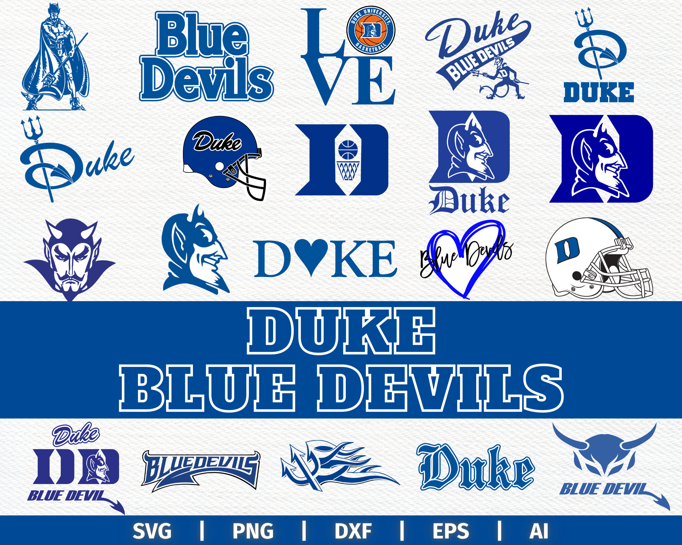 Duke Blue Devils PNG Bundle Duke Blue Devils Svg Etsy