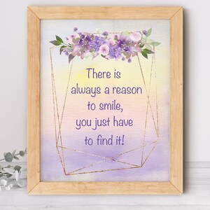 Un motivo per sorridere, arte da parete stampabile con download digitale istantaneo motivazionale