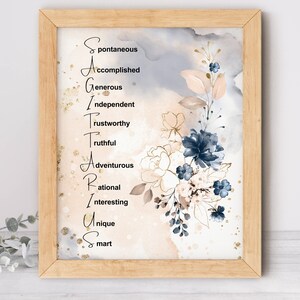 Sagittarius Zodiac Instant Digital Download Wall Art, Original Artwork gift for her
