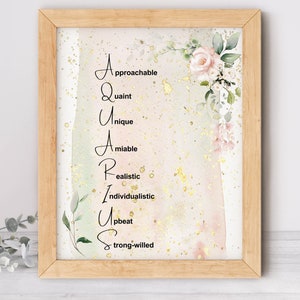 Aquarius Zodiac Instant Digital Download Wall Art