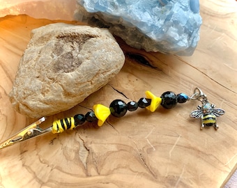 Kristall Zauberstab Clip | Kreditkartenclip | Armband Helfer | Mehrzweckclip | Geschenk für Ihn Geschenk für Raucher | Valentinstag Geschenk | Biene schwarz