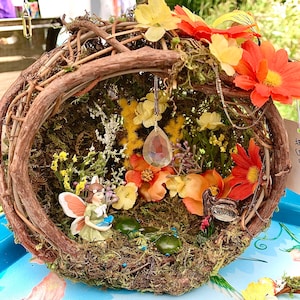 Fairy Garden Home Decor Fairy Dome Flower 3D Sphere Fairy Art 3D Fairy Handmade Fairy Forest Dome Fantasy Art Handmade Art Decor