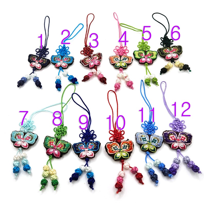 4 of Mini Tassel Norigae Accessory Hanbok 노리개 Korea Key chain Bag charm image 2