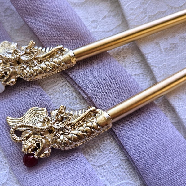 Épingle à cheveux traditionnelle coréenne, pierre gemme naturelle, bâton Binyeo, accessoire hanbok - ornement des cheveux de la reine