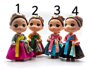 Hanbok Doll Keychain: Korean Traditional Dress Bag Charm Christmas ornament gift