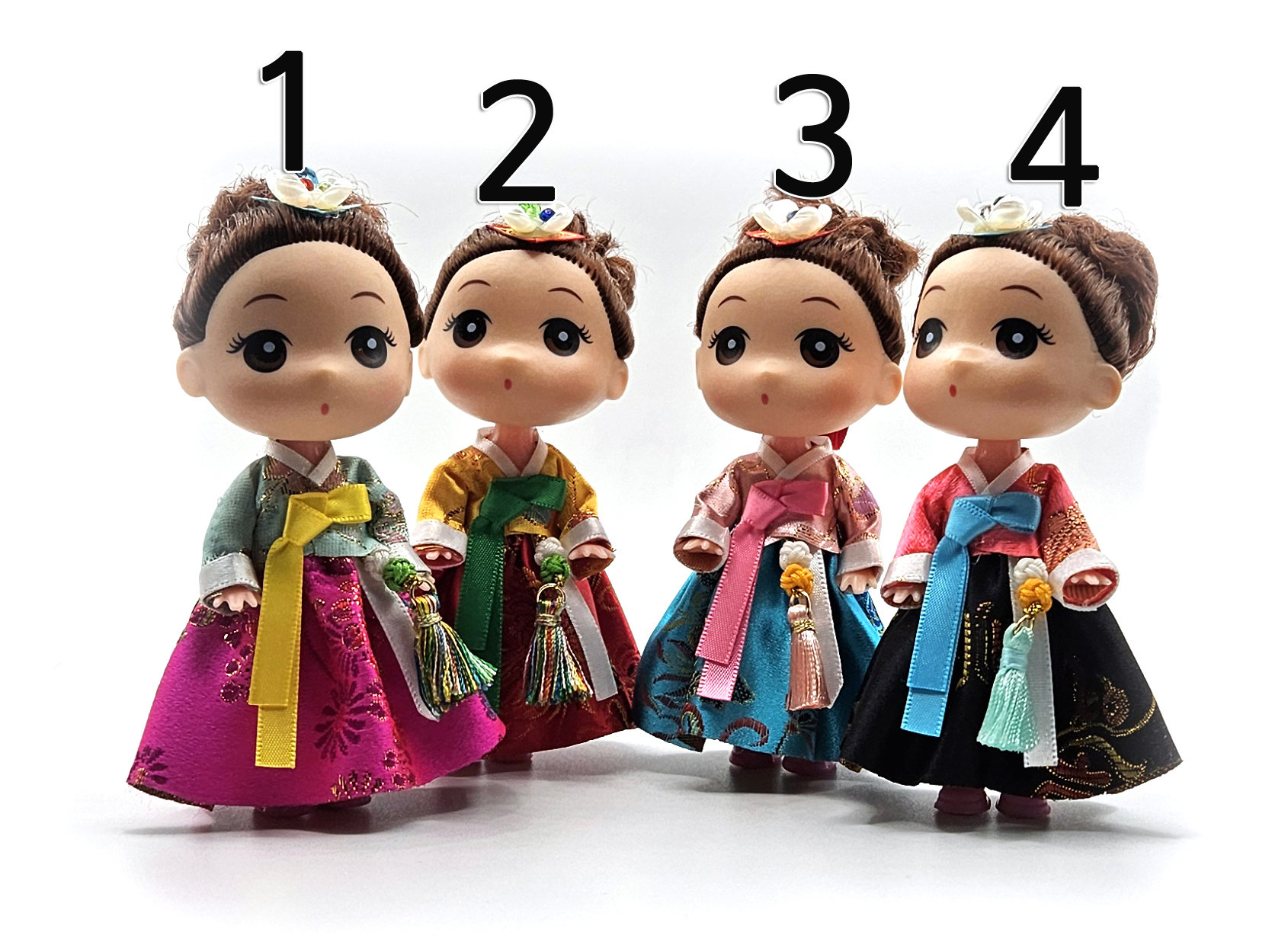 Porte-clés Miniatures Couple Hanbok Coréen - 1+1 Ensemble, Souvenir Fait Main