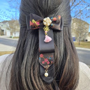 Acessórios para Hanbok coreano daenggi 댕기 Acessórios tradicionais coreanos para cabelo Danggi - Presente de Ano Novo - Preto