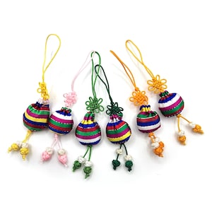 4 of Korean Lucky Pouch charm keychain Korea Traditional Hanbok Pocket Purse Saekdong -Lunar New Year gift