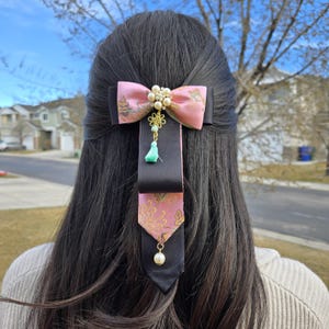 Acessórios para Hanbok coreano daenggi 댕기 Acessórios tradicionais coreanos para cabelo Danggi - Presente de Ano Novo - Cor-de-rosa