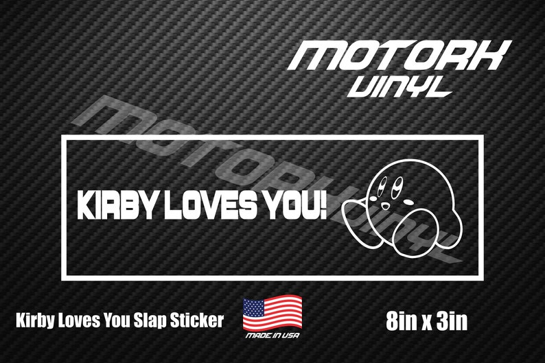 Kirby Loves You Car Sticker Decal Window Etsy