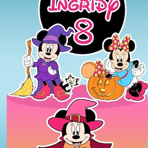 halloween cake topper, Mickey cake topper, Minnie Cake topper, mickey and Minnie halloween