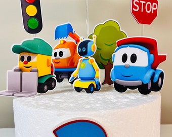 Leo the Truck cake topper, Leo the Truck theme, center pieces